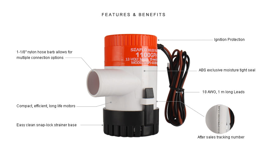 SEAFLO 01 Series 1100GPH Seaflo Bilge Pump