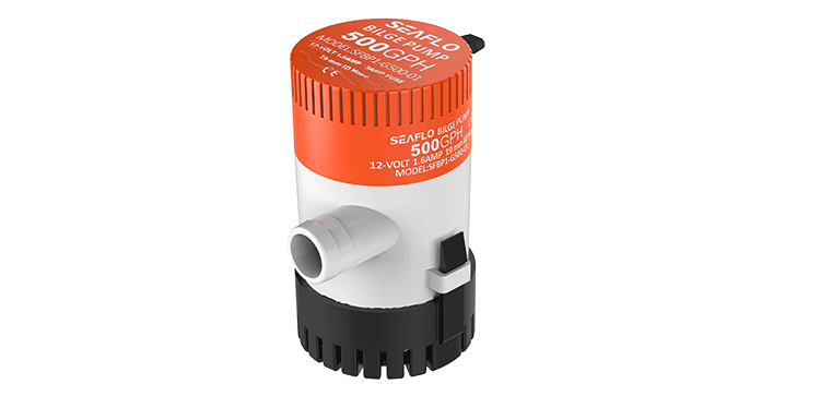 Seaflo Bilge Pump 500 GPH 12 Volt SFBP1-G500-01 Set Hose&Connector