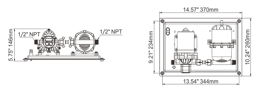 Seaflo Water Pressure System Pump with Integrated Accumulator Tank 3.0GPM/11.3LPM