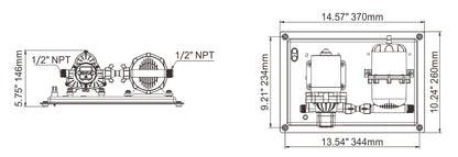 Seaflo Water Pressure System Pump with Integrated Accumulator Tank 3.0GPM/11.3LPM