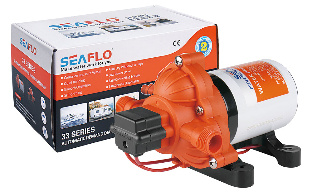 SeaFlo 33 Series Freshwater Pump 12V 11.3 LPM (3 GPM) / 45 PSI (3.1 BAR) Diaphragm Pump