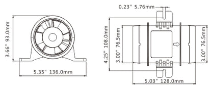 SEAFLO 3″ 145CFM In-Line Bilge Blower Fan