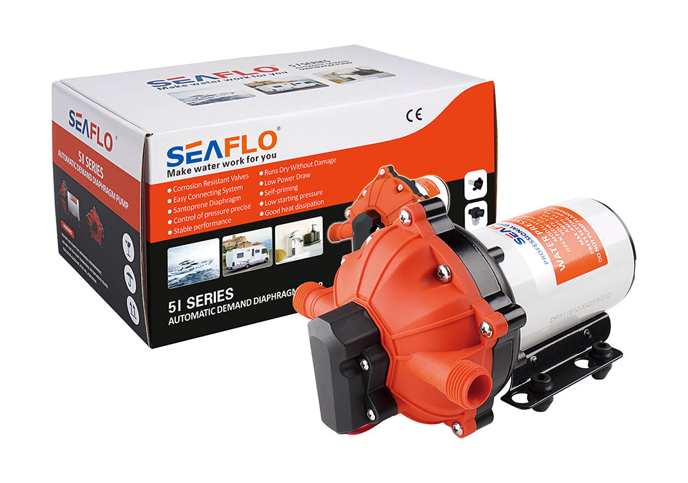 SEAFLO 51 Series EXTREME 12V DC Diaphragm Pump - Ideal for Boats, Vans, and RV's