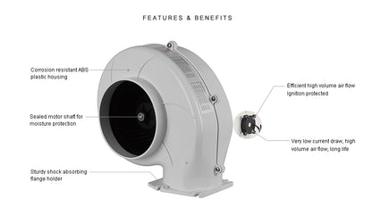 03 Series SEAFLO Flange Mount Bilge Blower Fan 320 CFM