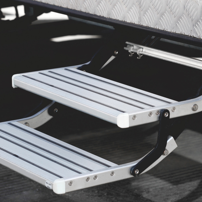 Caravan Double Steps LED Pull Out Folding Camper Trailer RV